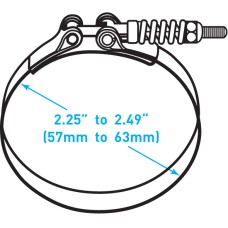 Exhaust T Bolt Clamp (Constant Torque), Stainless Steel - 2.25" to 2.49" Working Range